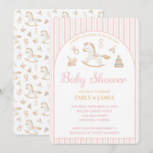 Grandmillennial Schommelpaard Meisje Baby Shower