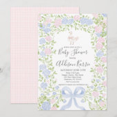 Grandmillennial silly goose baby shower invitation kaart (Voorkant / Achterkant)