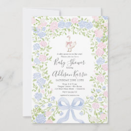 Grandmillennial Silly Goose baby shower invite Kaart