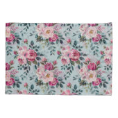 Grandmillennial Stof Roze Bloem Gebreide Monogram Kussensloop (Achterkant)