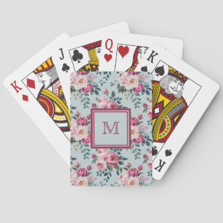 Grandmillennial Stof Roze Bloem Motief Maatwerk Mo Pokerkaarten