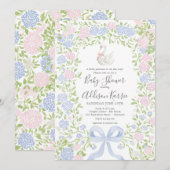 Grandmillennial Swan baby shower invite Kaart (Voorkant / Achterkant)