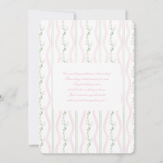 Grandmillennial Teddy Bear Baby shower Girl Kaart (Achterkant)