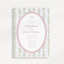 Grandmillennial vintage stijl bloemige baby shower