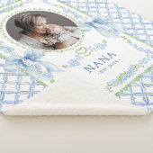 Grandmillennial Waterverf Bows Nana Foto Sherpa Deken (3/4)