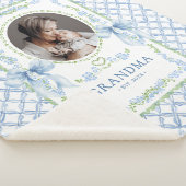 Grandmillennial Waterverf Bows Oma Foto Sherpa Deken (3/4)