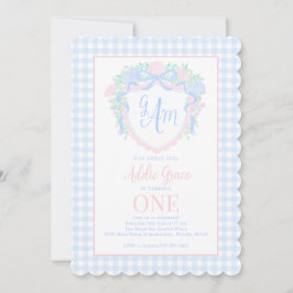 Grandmillennial Waterverf Crest Eerste Verjaardag Kaart