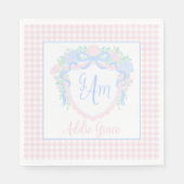 Grandmillennial Waterverf Crest Eerste Verjaardag Servet (Voorkant)