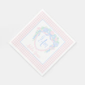 Grandmillennial Waterverf Crest Eerste Verjaardag Servet (Hoek)