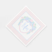 Grandmillennial Waterverf Crest Eerste Verjaardag Servet (Hoek)