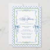 Grandmillennial Waterverf Floral Bow Baby shower Kaart (Voorkant)