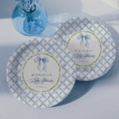 Grandmillennial Waterverf Floral Bow Baby shower Papieren Bordje