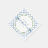 Grandmillennial Waterverf Floral Bow Baby shower Servet (Hoek)