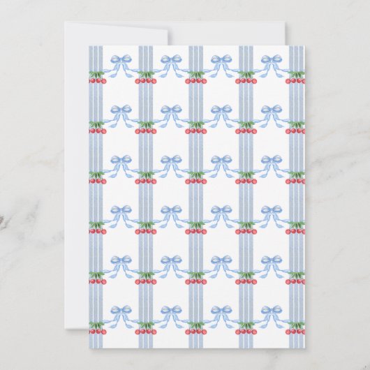 Grandmillennial Waterverf Kersen Invitation Kaart (Achterkant)