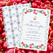 Grandmillennial Waterverf Kersen Invitation Kaart