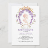 Grandmillennial Wisteria Baby Shower Invitation Kaart (Voorkant)