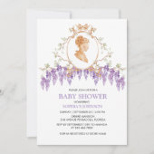 Grandmillennial Wisteria Baby shower Invitation Kaart (Voorkant)