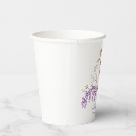 Grandmillennial Wisteria Baby Shower  Papieren Bekers (Rechts)