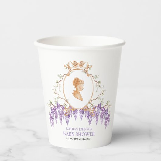 Grandmillennial Wisteria Baby Shower  Papieren Bekers (Voorkant)