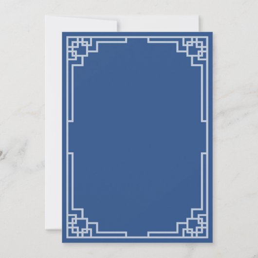 Grandmillennial Wit Bloemen Blauw Ginger Baby Kaart (Achterkant)