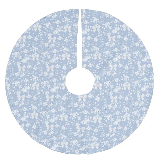 Grandmillennial Witte Bloemen Chinoiserie Bows Kerstboom Rok (Voorkant)