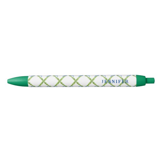 Grandmillennium Lattice met Blue Bow Personalized Zwarte Inkt Pen (Voorkant)