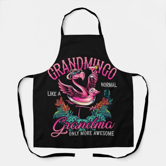 Grandmingo Grandmoeder Flamingo Lover Gramma Schort (Voorkant)