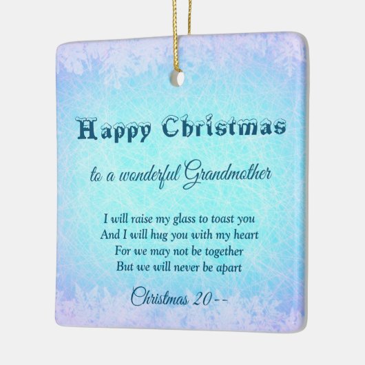 Grandmoeder Ceramic Ornam, op afstand Happy Kerstm Keramisch Ornament (Links)