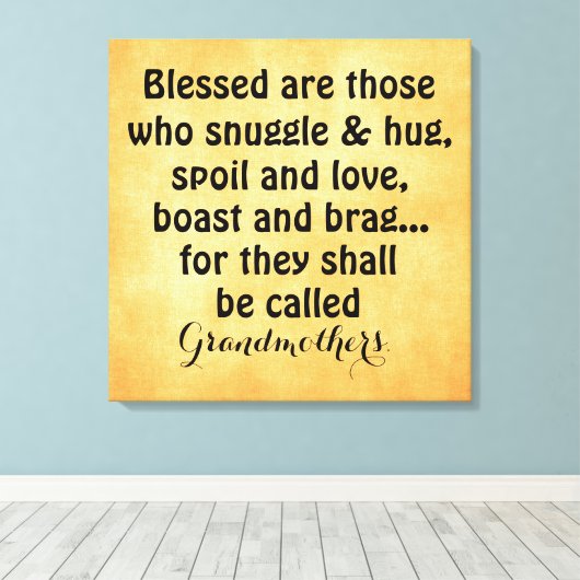 Grandmoeder Quote Canvas Afdruk (Insitu (Houten vloer))