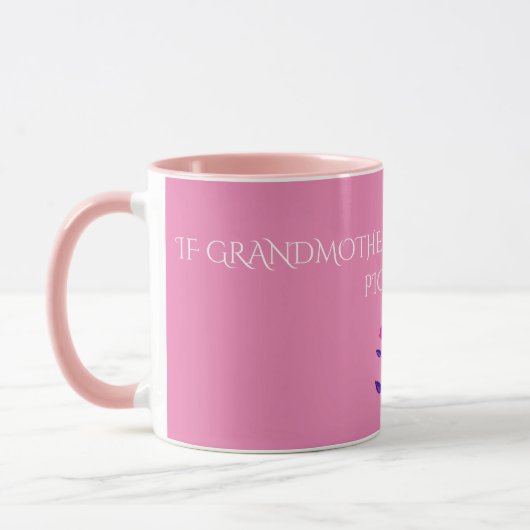GRANDMOTHER FLOWERED personalized mug. Mok (Links)