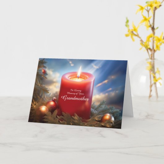 Grandmother Grandma Christmas Remembrance Kaart (Gele Bloem)
