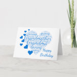 Grandmother Inspirational Birthday Heart Kaart<br><div class="desc">Fun  Grandmother Grandma Birthday with this card full of words that describe her in another language heart shape.</div>