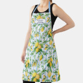 Grandmother Lemon Floral Blue and White Stripe Schort (Insitu)