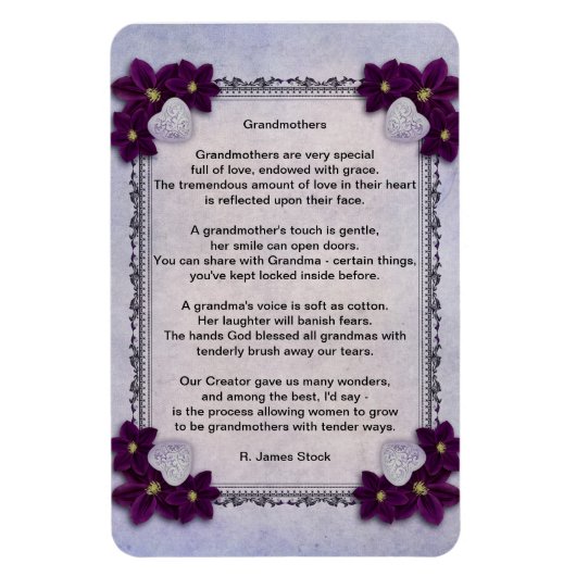 "Grandmothers" gedicht op 4"x6" refrig magnet Magneet (Verticaal)
