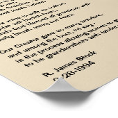 "Grandmothers" gedicht op 8x10 Poster (Hoek)