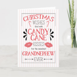 Grandnephew Candy Cane Kisses kerstwijn Feestdagen Kaart
