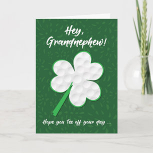 Grandnephew Golf Sports St. Patrick's Day Shamrock Kaart