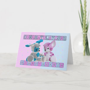 Grandouders To Twins Congratulations Kaart