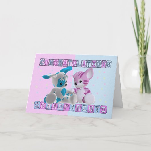 Grandouders To Twins Congratulations Kaart (Voorkant)