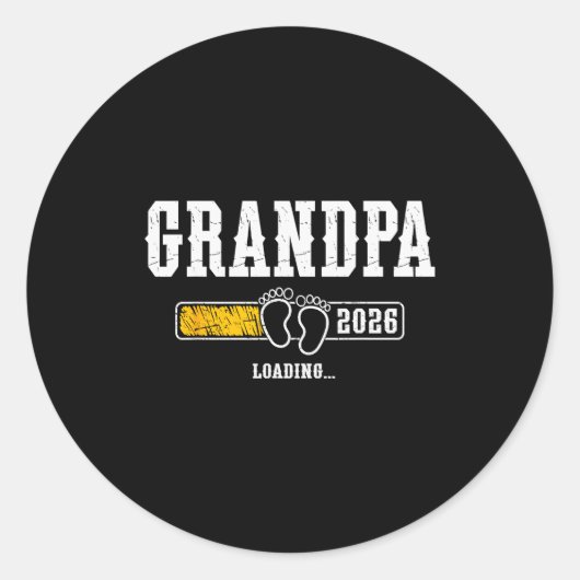 Grandpa 2026 Loading Grandpa Est. 2026, New Grandp Ronde Sticker (Voorkant)
