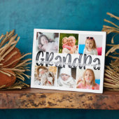 GRANDPA 6 Foto Collage Gray Aangepaste tekst 8x10 Fotoplaat (Zijkant)