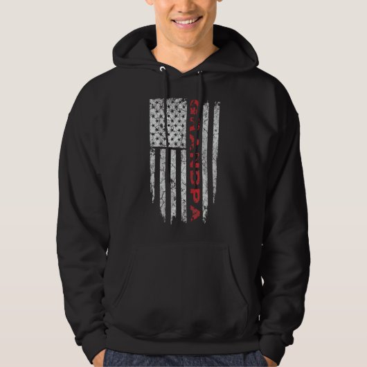 Grandpa American Flag Vaderdag Hoodie (Voorkant)