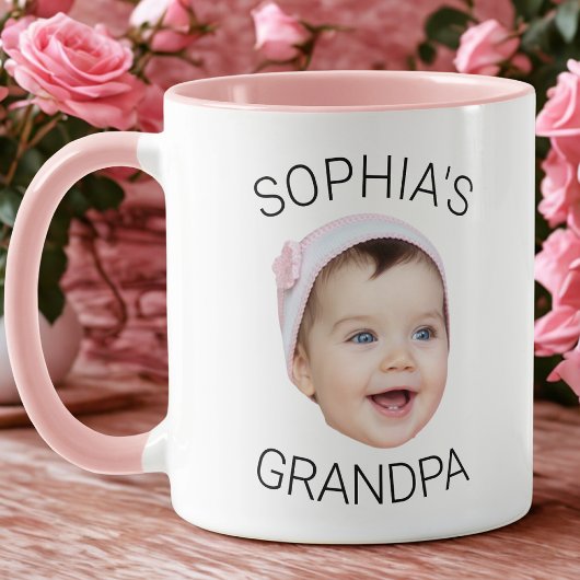 Grandpa Baby Face Coffee Mug Personalized Mok
