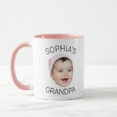 Grandpa Baby Face Coffee Mug Personalized Mok (Links)