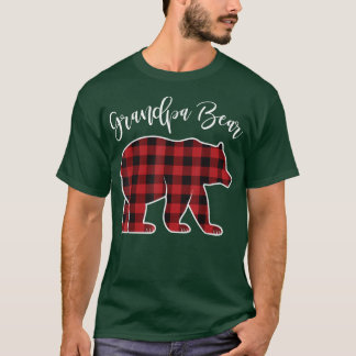Grandpa Bear Pajama Red Buffalo Xmas Funny Family T-shirt
