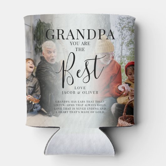 'GRANDPA' ben je de beste foto-Keepomwille Blikjeskoeler (Achterkant)