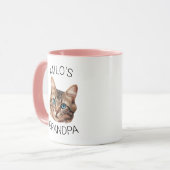 Grandpa Birthday Custom Cat Face Mug Mok (Voorkant links)