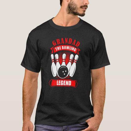 Grandpa Bowler Ten Pin Grandad Legend Bowling Prem T-shirt (Voorkant)
