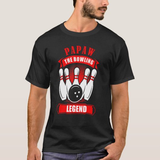 Grandpa Bowler Ten Pin PAPAW Legend Bowling T-shirt (Voorkant)