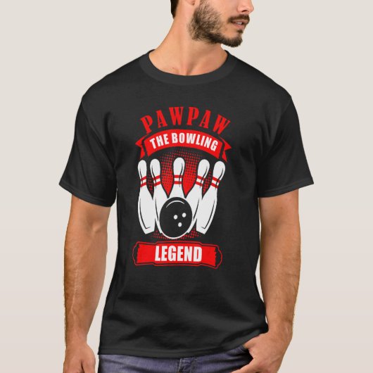 Grandpa Bowler Ten Pin PAWPAW Legend Bowling T-shirt (Voorkant)